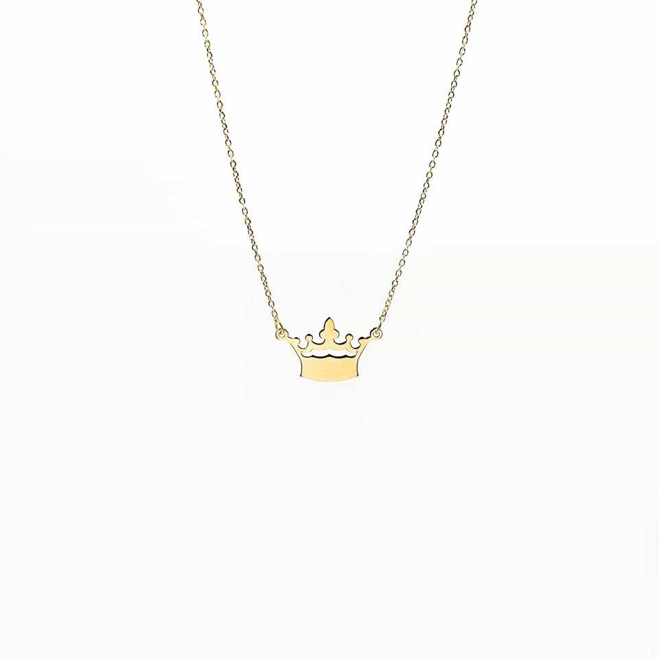 Lantisor Aur Dama cu Pandantiv Queen Aur Galben de 14K