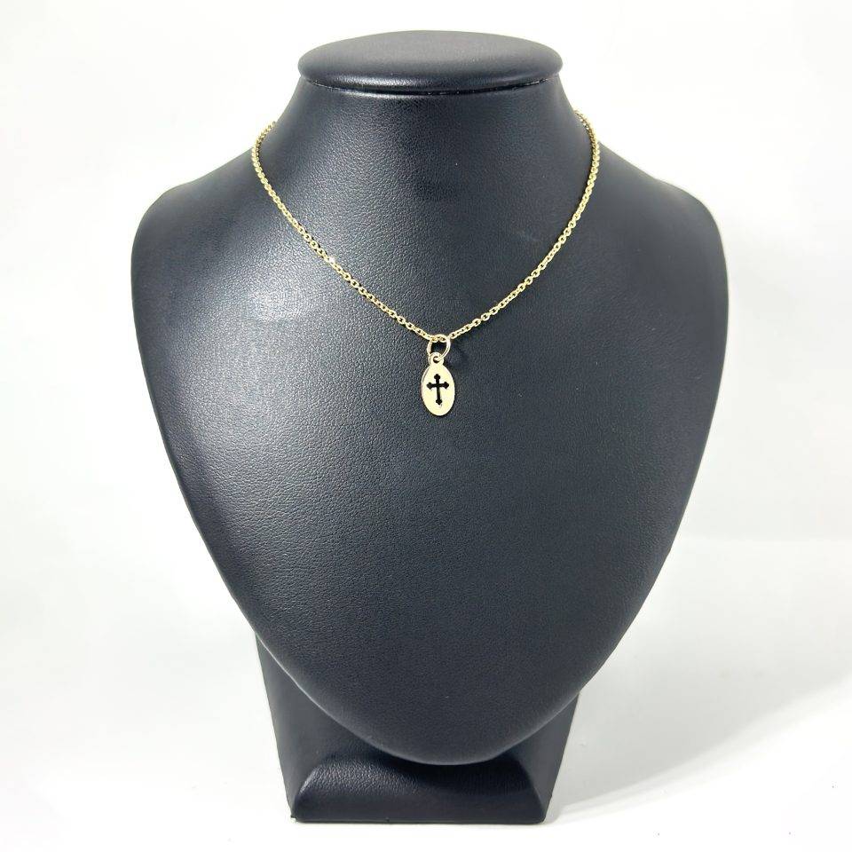Lantisor aur cu cruce decupata aur 14k