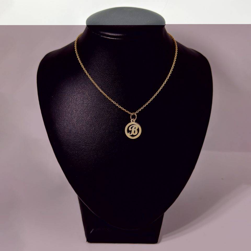 Lantisor cu initiala b din aur 14k
