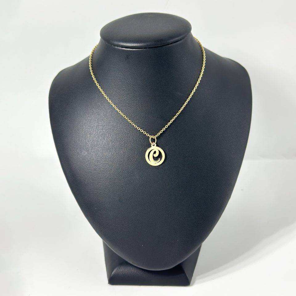 Lantisor cu initiala c din aur 14k