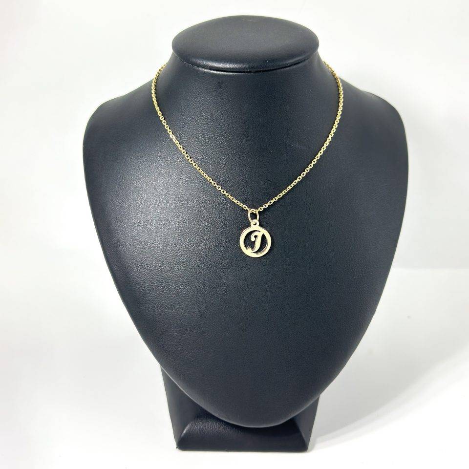 Lantisor cu initiala i din aur 14k