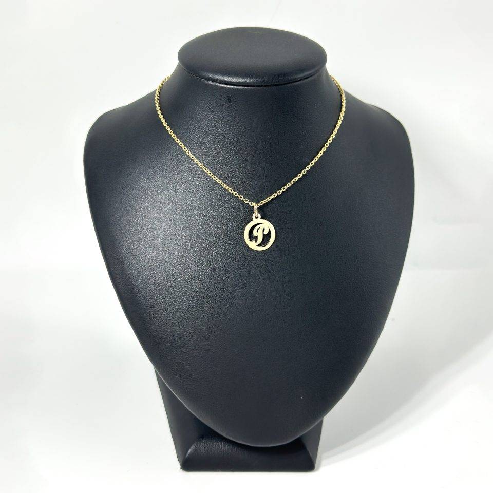 Lantisor cu initiala p din aur 14k