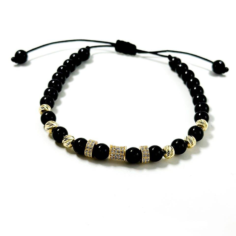Bratara onix si aur 2.6g 14k unisex