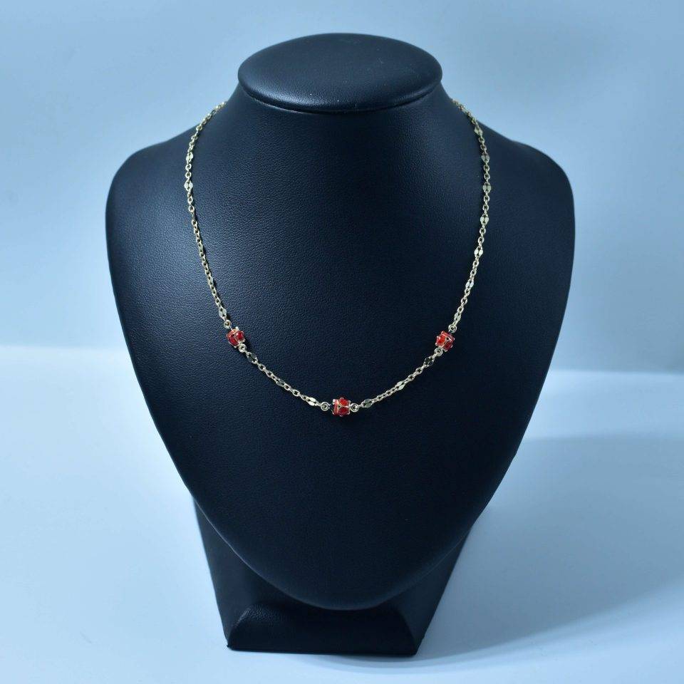 Lantisor copii aur cu trei buburuze aur 14k