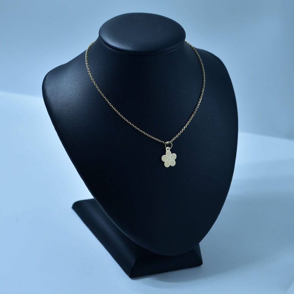 Lantisor de aur copii cu floare aur galben 14k