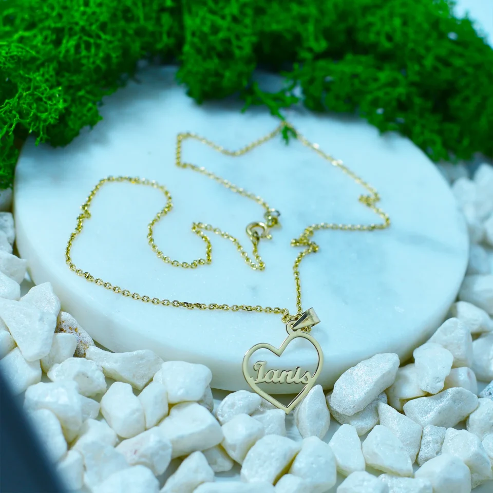 Lantisor aur 14K dama personalizat cu nume 42cm