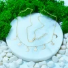 Lantisor aur galben 14K cu stele si luna 44cm