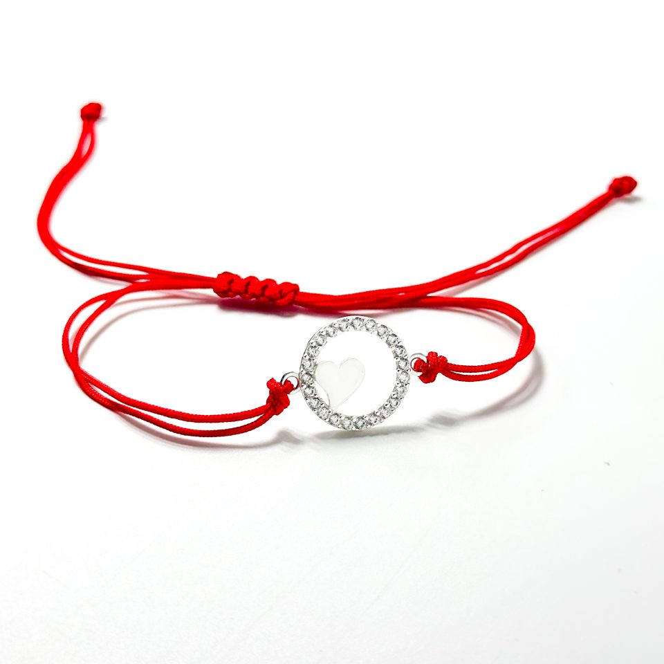 Bratara Snur, Model Cerc si Inima- Argint – Pietre Zirconiu